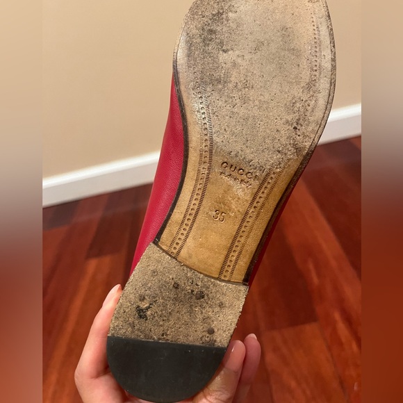 Gucci | Brixton Red Loafers Horsebit 35 - Picture 6 of 8